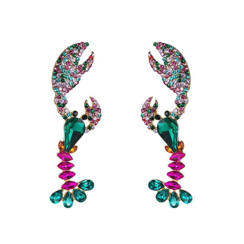 Green Diamond Lobster Earrings | NueShiny