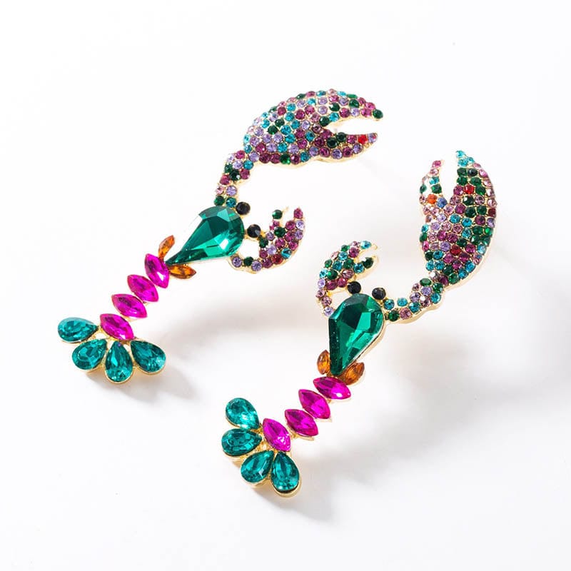 Green Diamond Lobster Earrings | NueShiny