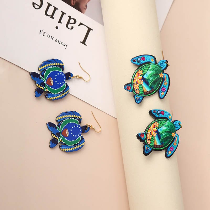 Green Sea Turtle Snorkeling Earrings | NueShiny