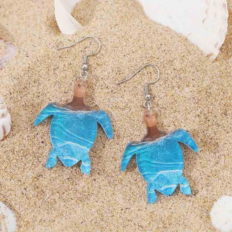 Sea Blue Turtle  Earrings | NueShiny