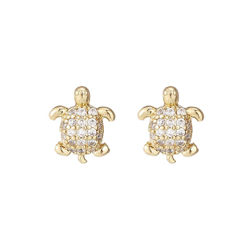 Golden Turtle Earrings A | NueShiny