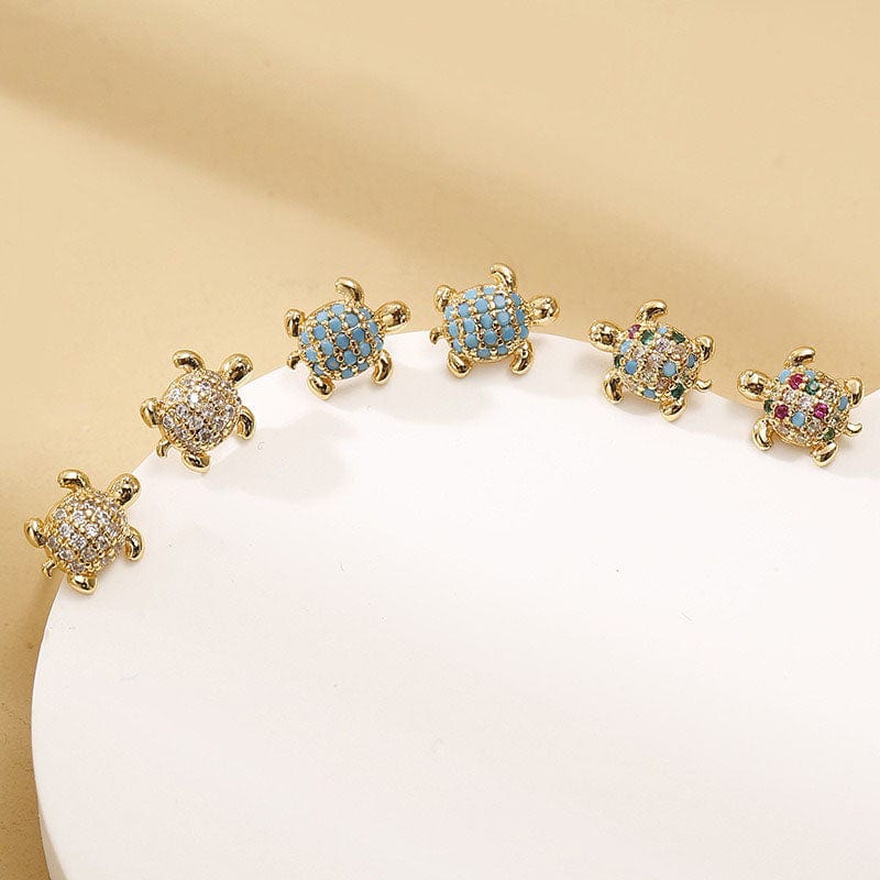 Golden Turtle Earrings A | NueShiny