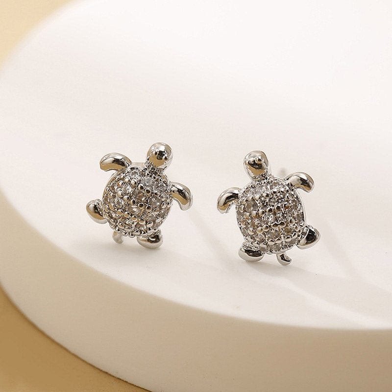 Silver Turtle Earrings A | NueShiny