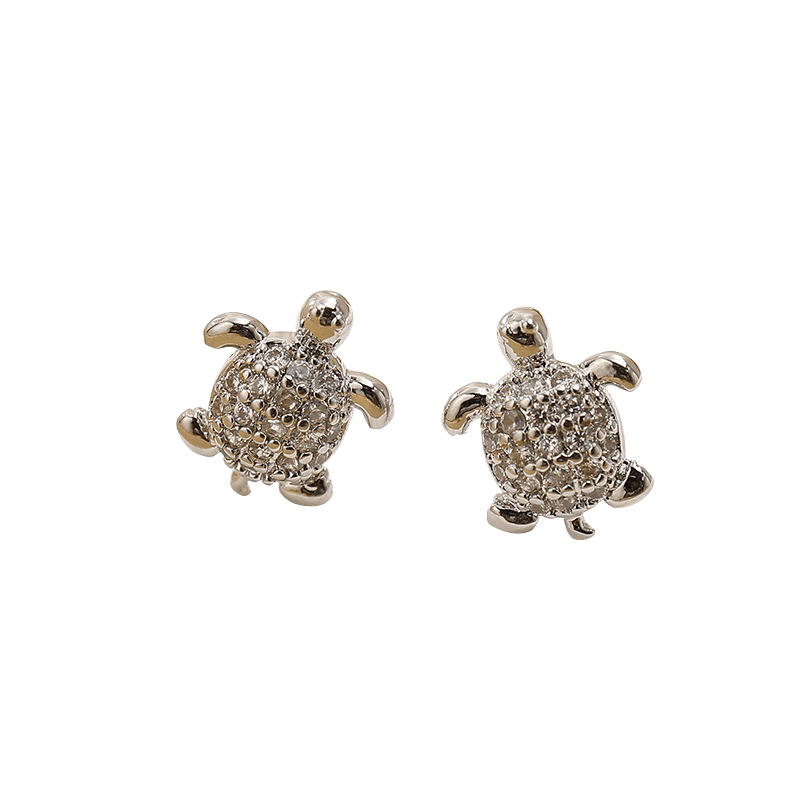 Silver Turtle Earrings A | NueShiny