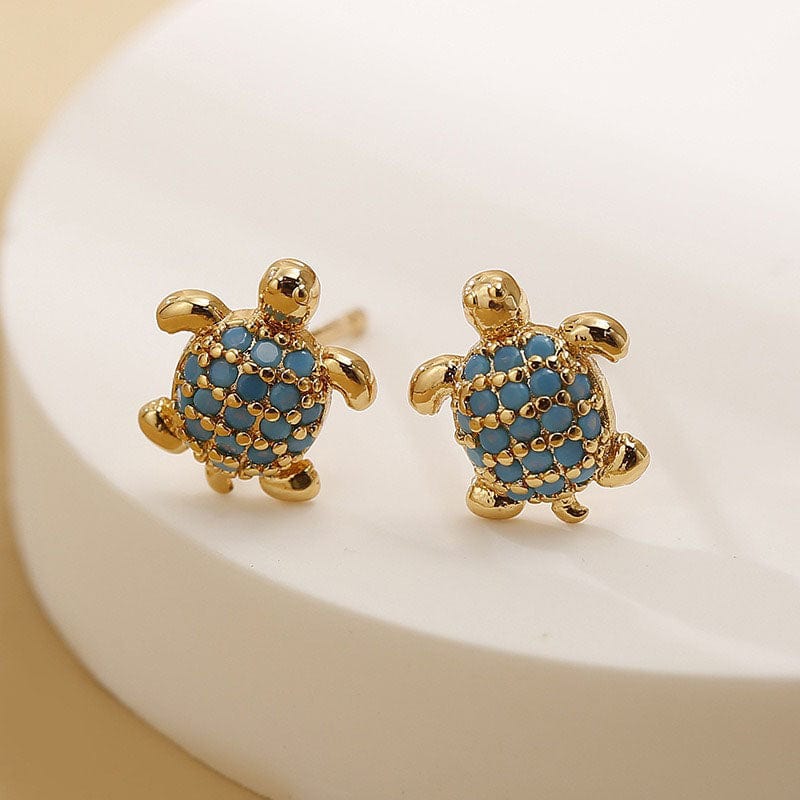 Golden Turtle Earrings B | NueShiny