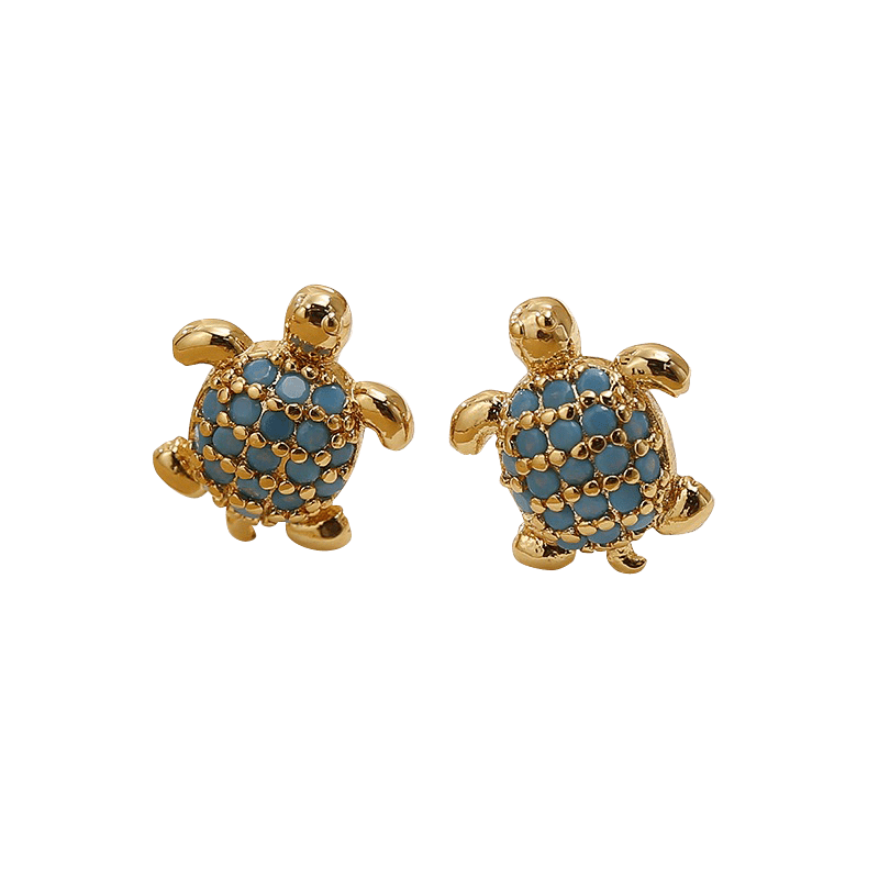 Golden Turtle Earrings B | NueShiny