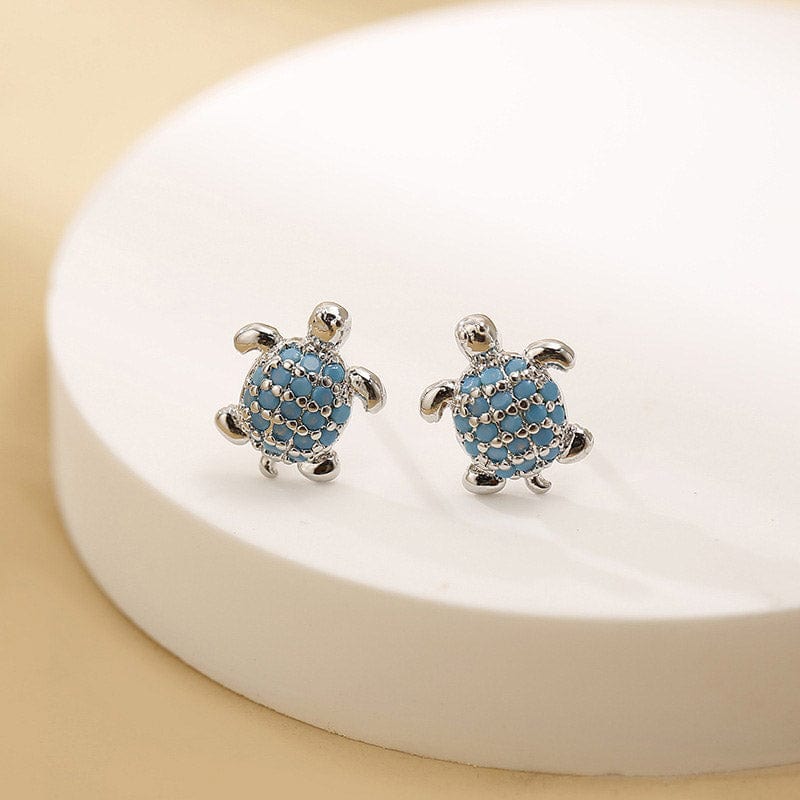 Silver Turtle Earrings B | NueShiny