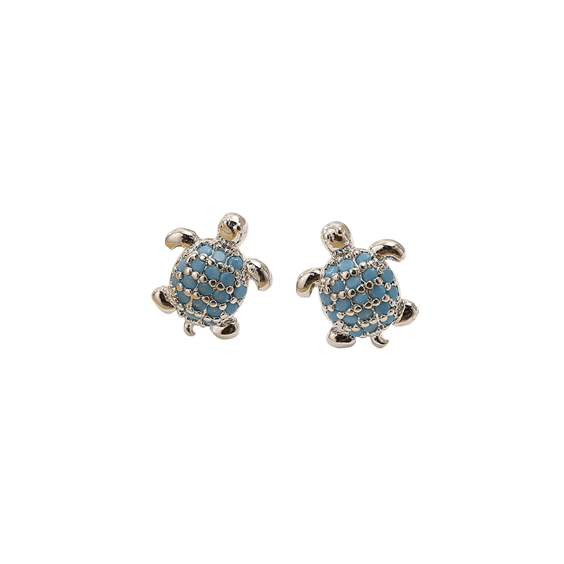 Silver Turtle Earrings B | NueShiny