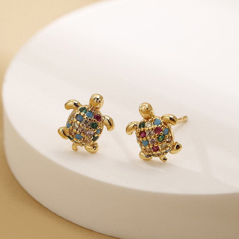 Golden Turtle Earrings C | NueShiny