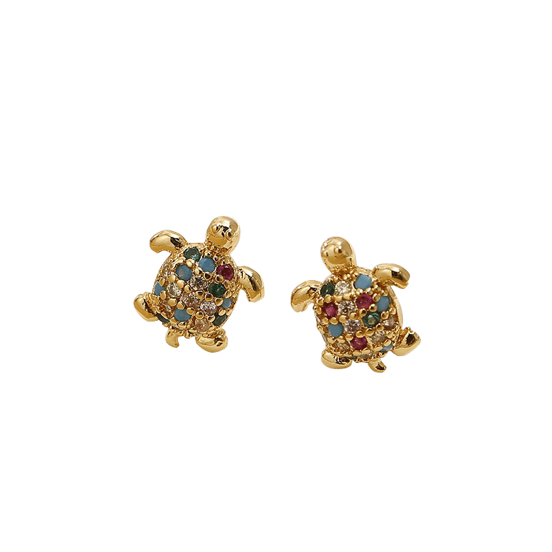 Golden Turtle Earrings C | NueShiny