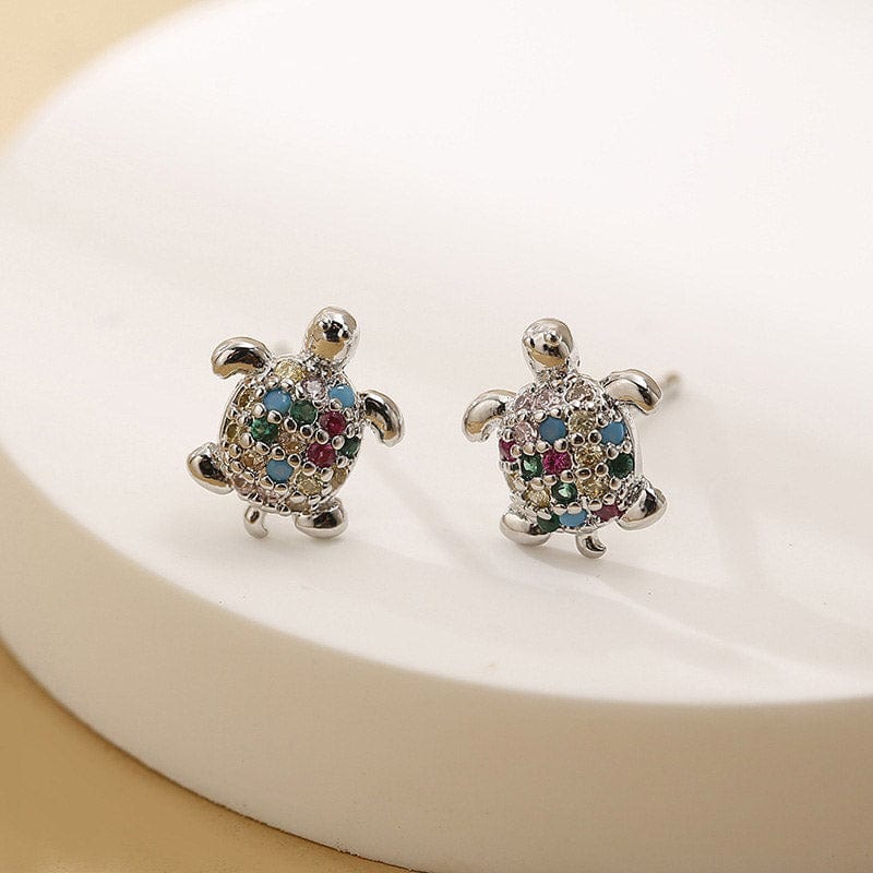 Silver Turtle Earrings C | NueShiny