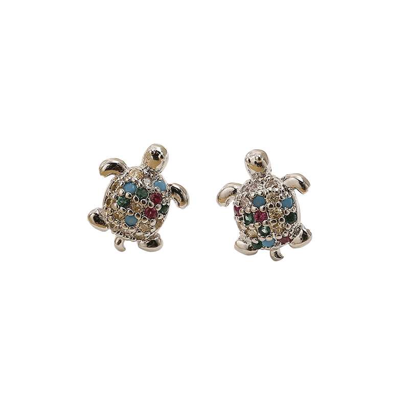 Silver Turtle Earrings C | NueShiny