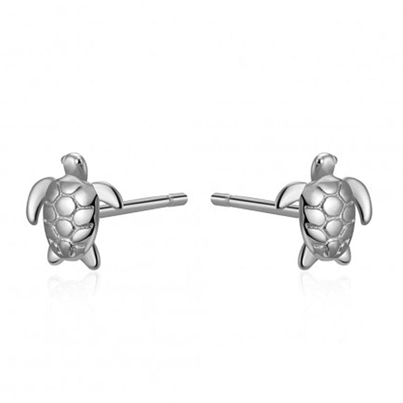 Silver Turtle Earrings | NueShiny