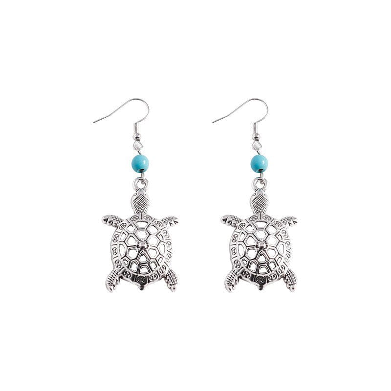 Silver Cut-out Turtle Earrings | NueShiny