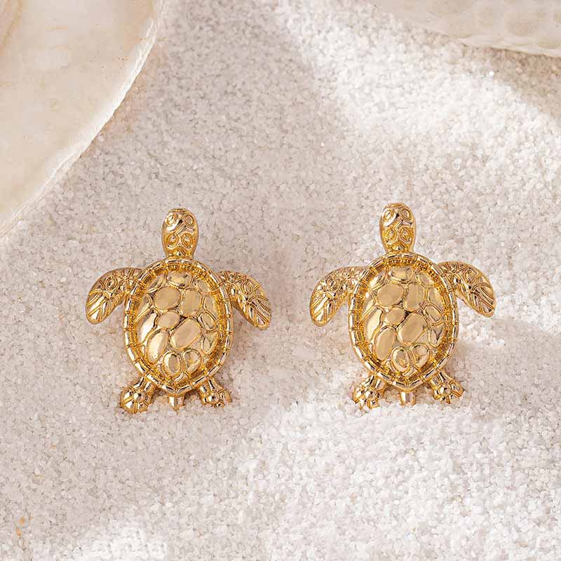 Golden Turtle Earrings | NueShiny