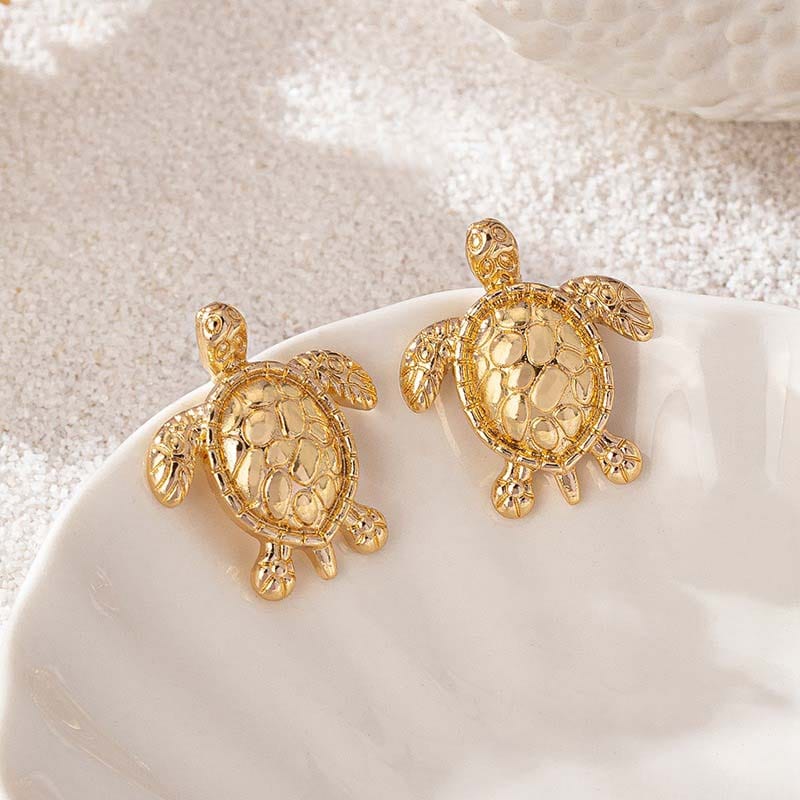 Golden Turtle Earrings | NueShiny