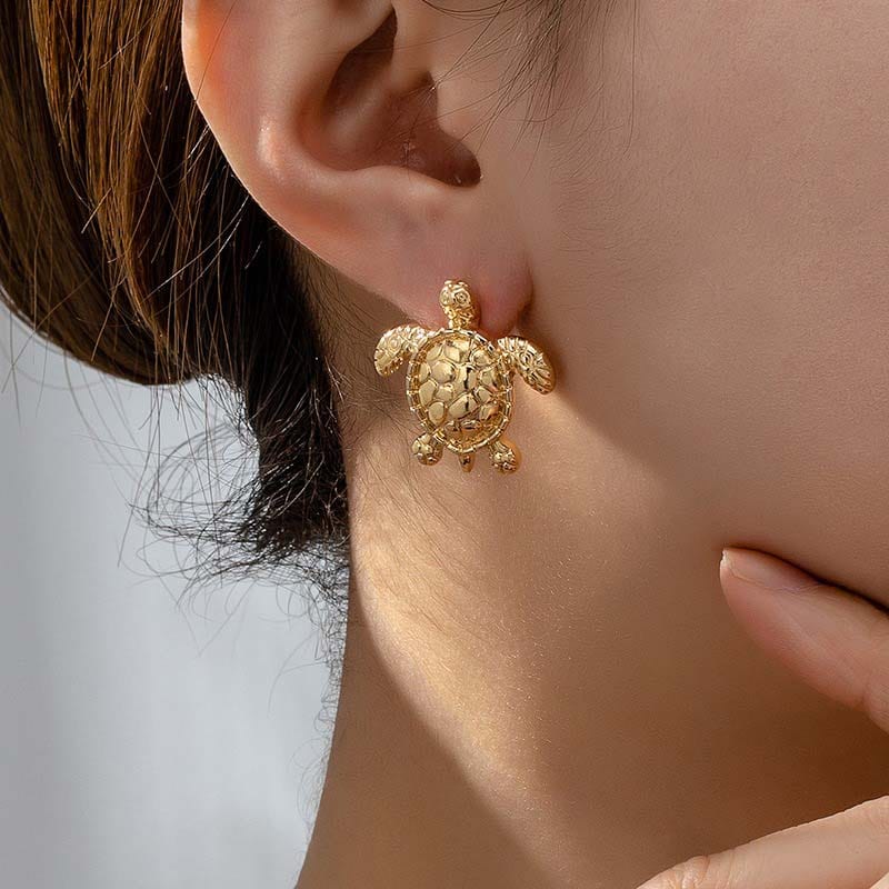 Golden Turtle Earrings | NueShiny