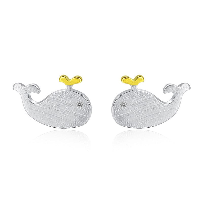 Silver Whale Earrings | NueShiny