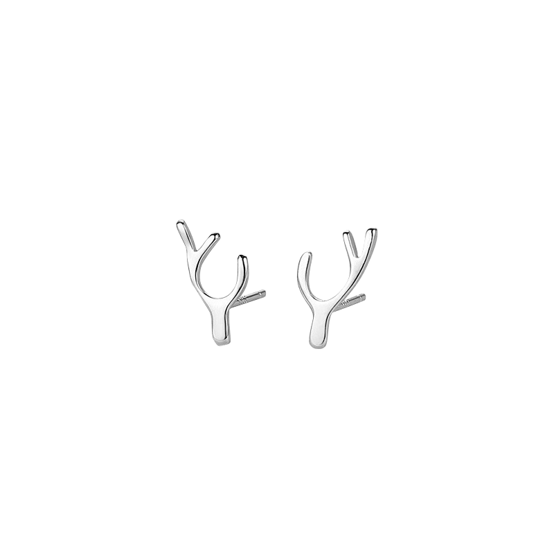 Silver Antler Earrings | NueShiny