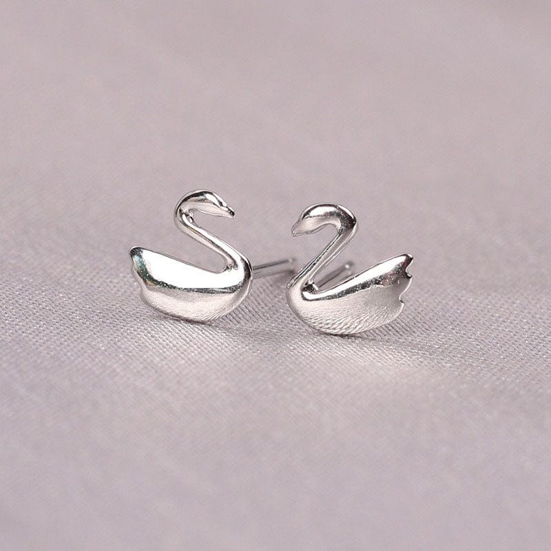 Silver Swan Earrings | NueShiny