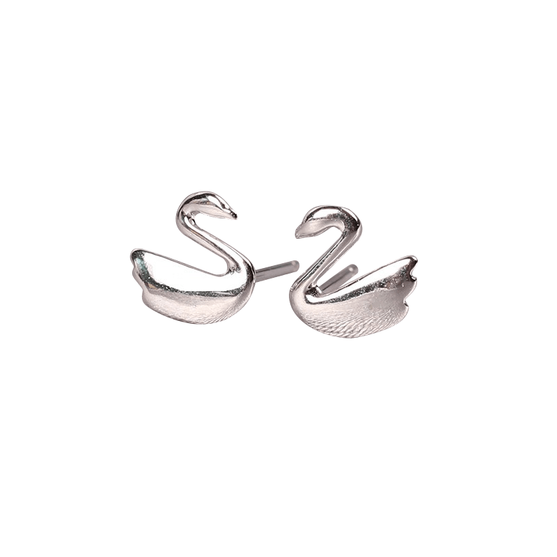 Silver Swan Earrings | NueShiny