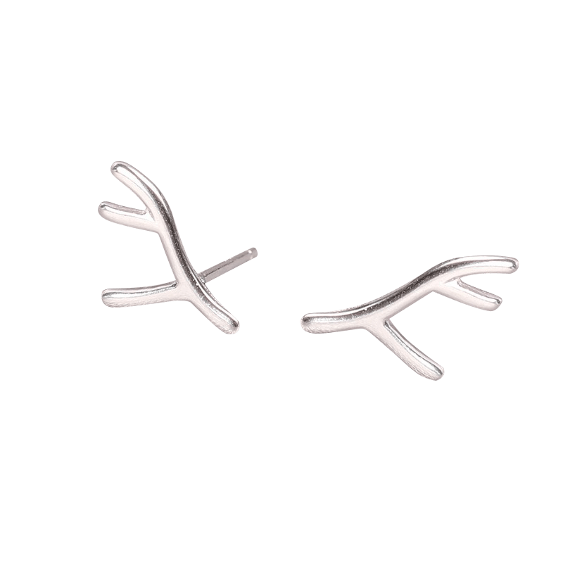 Silver Antler Earrings | NueShiny