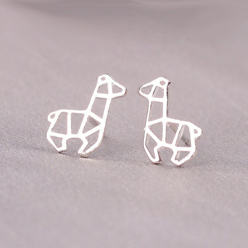 Silver Giraffe Earrings | NueShiny