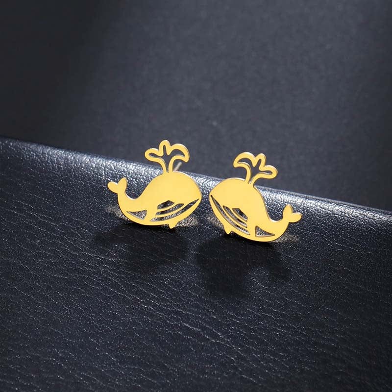 Golden Whale Earrings | NueShiny