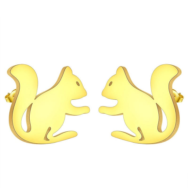 Golden Squirrel Earrings | NueShiny