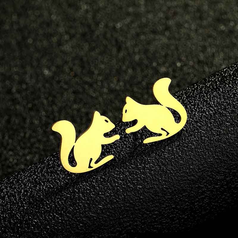 Golden Squirrel Earrings | NueShiny