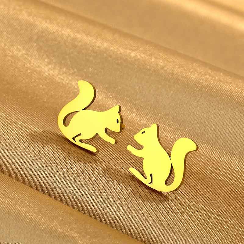 Golden Squirrel Earrings | NueShiny