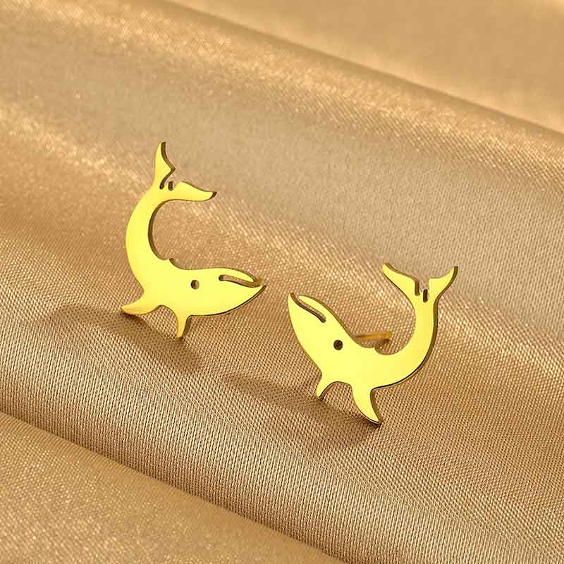 Golden Shark Earrings | NueShiny