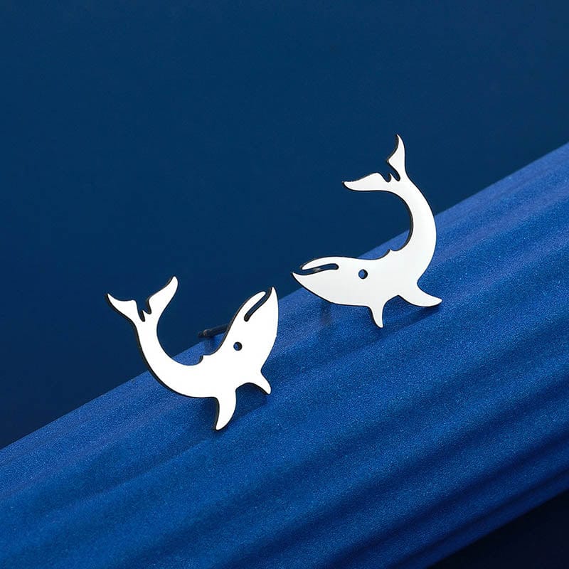 Steel Color Shark Earrings | NueShiny