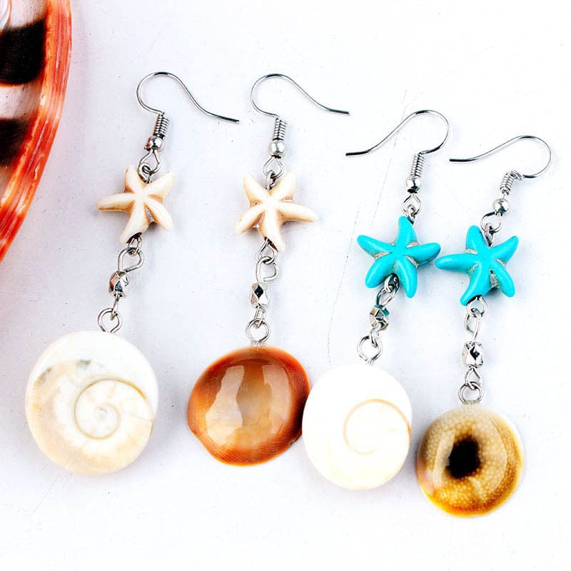 Blue Star Conch Earrings | NueShiny