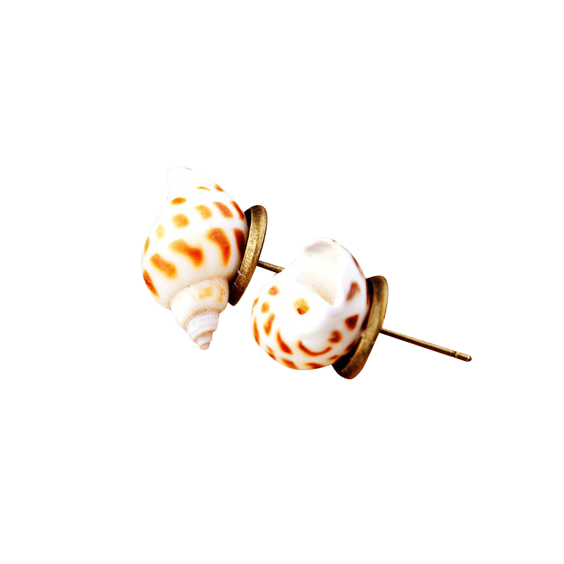 Copper Little Flower Conch Earrings | NueShiny