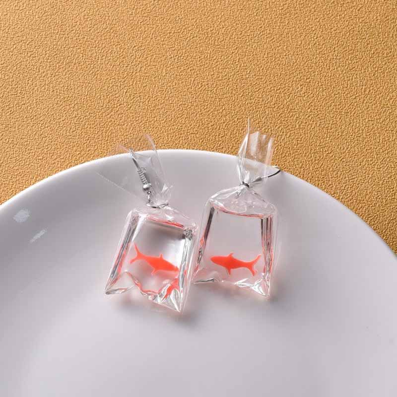 Clear Bag Shark Earrings | NueShiny