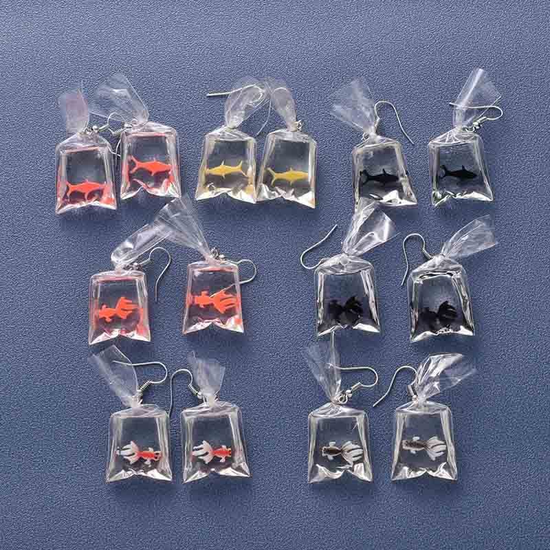 Clear Bag Shark Earrings | NueShiny