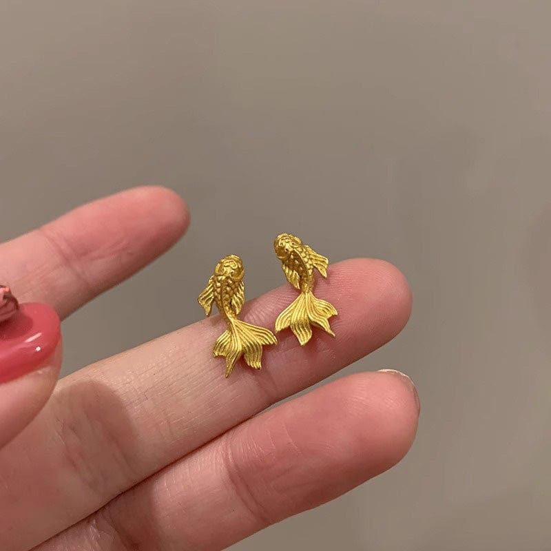 Golden Little Goldefish Earrings | NueShiny