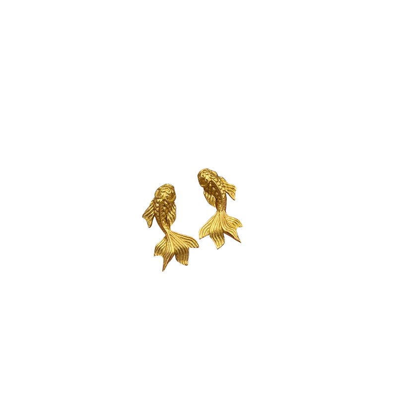 Golden Little Goldefish Earrings | NueShiny