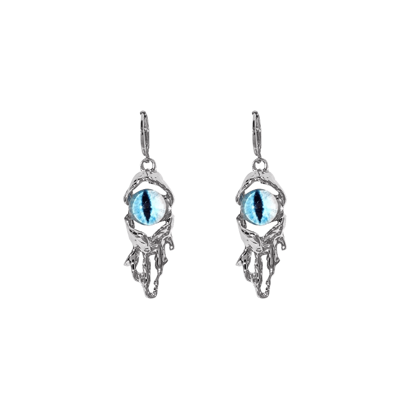 Silver Evil Eye Earrings | NueShiny