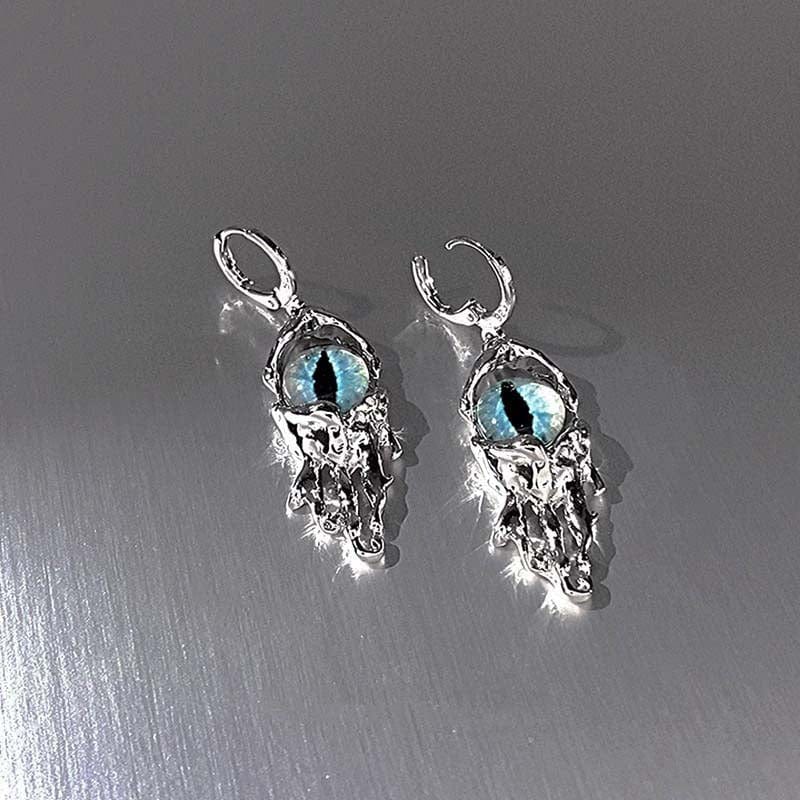 Silver Evil Eye Earrings | NueShiny