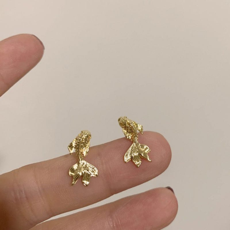 Golden Goldfish Earrings | NueShiny