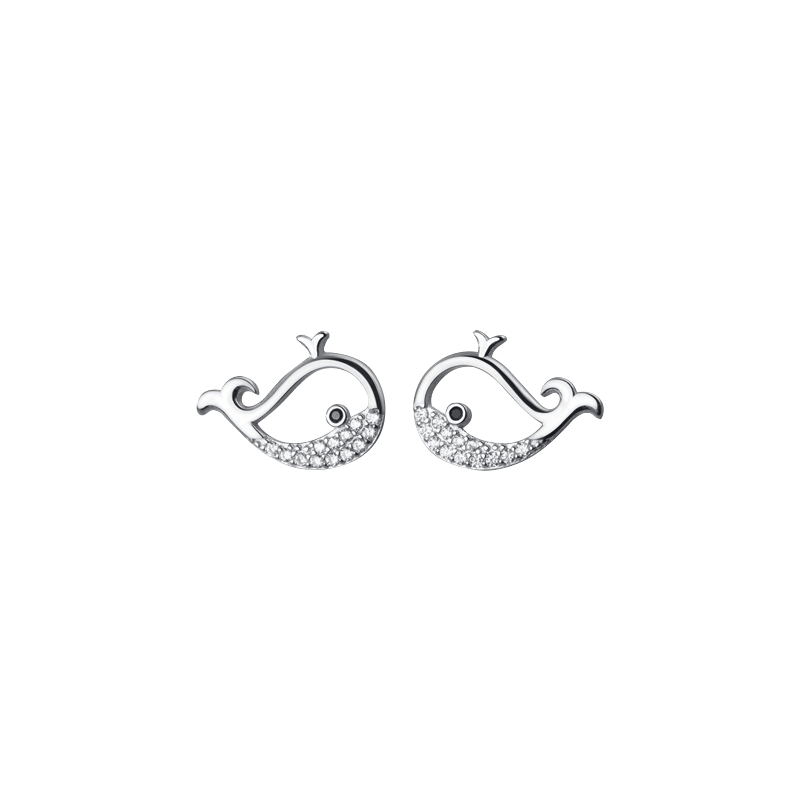 Silver Little Whale Earrings | NueShiny