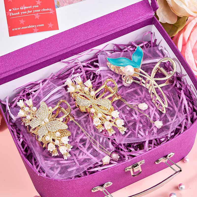 Mermaid's Garden-Flowers and Mermaid Hair Claw 3Pcs Gift Set | NueShiny