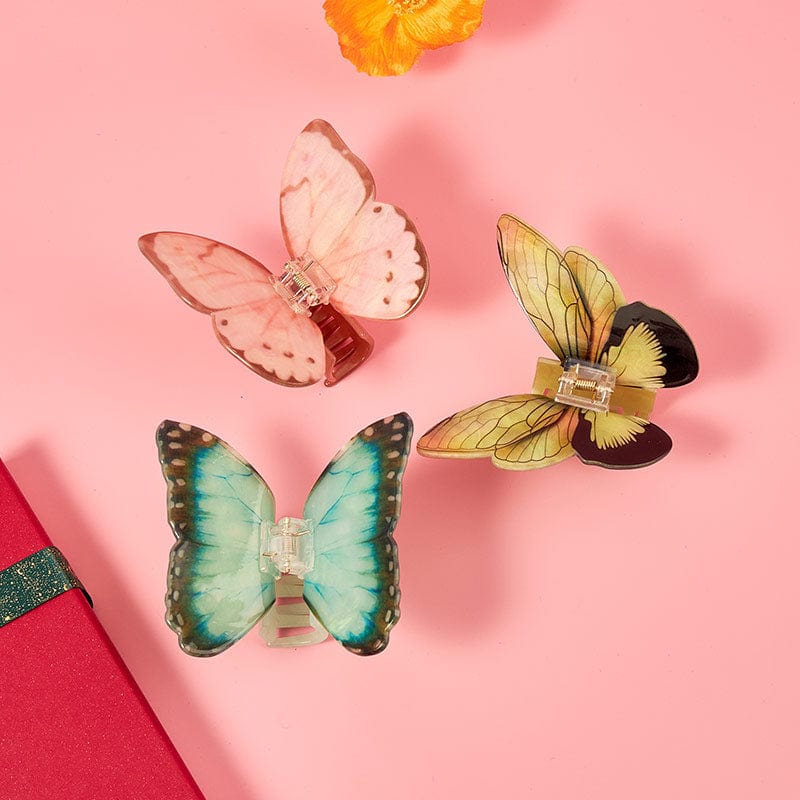 Dancing Butterflies Pink Green Blue 3 Pcs Gift Set | NueShiny