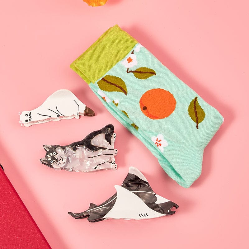 Mink Husky Manta Hair Claw Socks 4 Pcs Gift Set | NueShiny