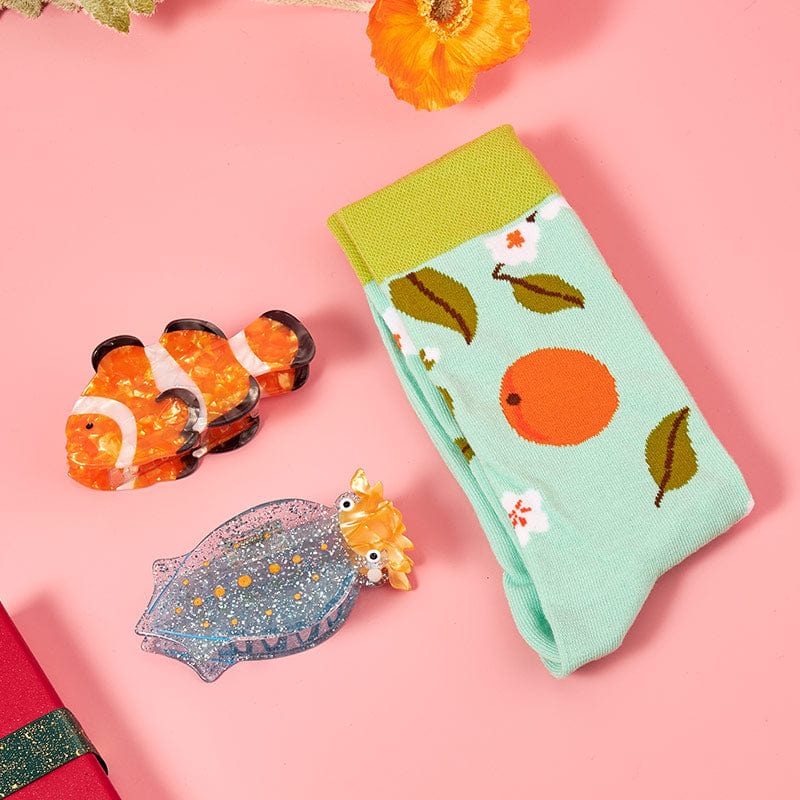 Clownfish Squid Hair Claw Socks 3 Pcs Gift Set | NueShiny