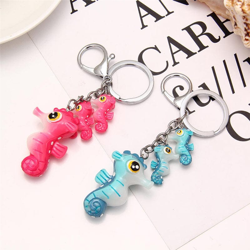 Lovely Pink Seahorse Keychain | NueShiny