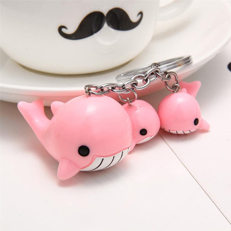 Gentle Giant Lovely Pink Whales Keychain | NueShiny