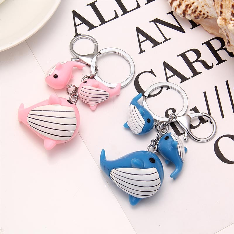 Gentle Giant Lovely Pink Whales Keychain | NueShiny